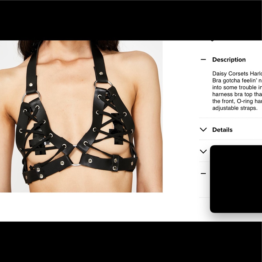 Lace up Harness Bra